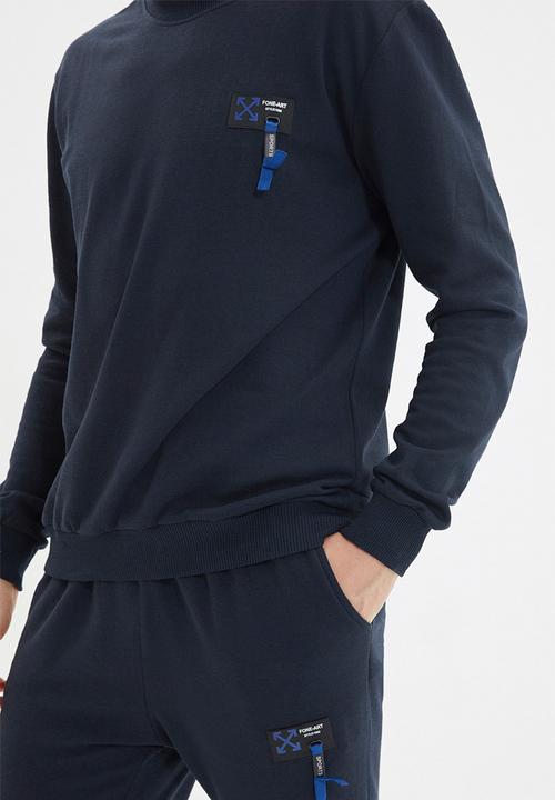 Trendyol - Printed sweatsuit - navy