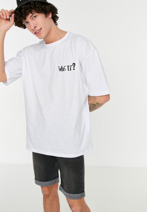 Trendyol - It was me oversize fit back print tee - white