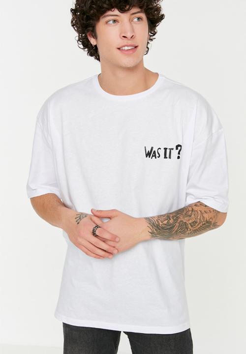 Trendyol - It was me oversize fit back print tee - white