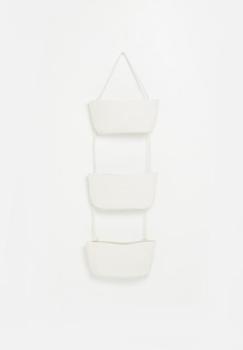 Sixth Floor - 3 tier rope hanging storage - white