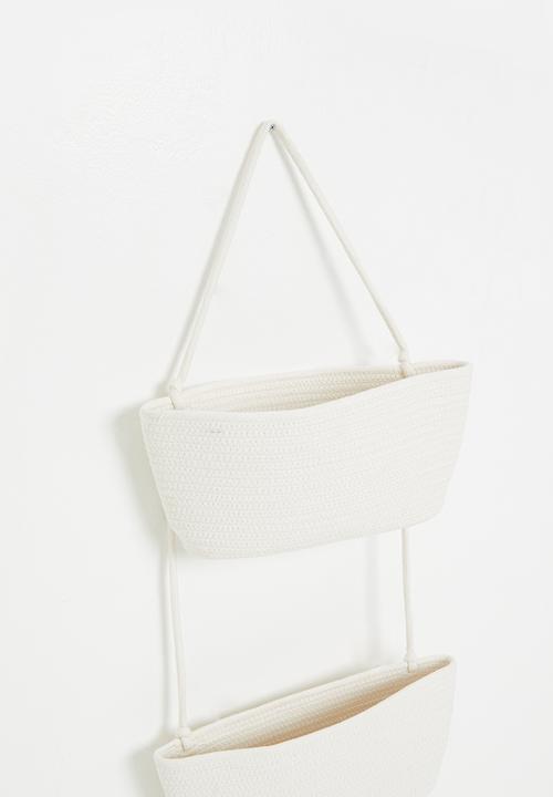 Sixth Floor - 3 tier rope hanging storage - white