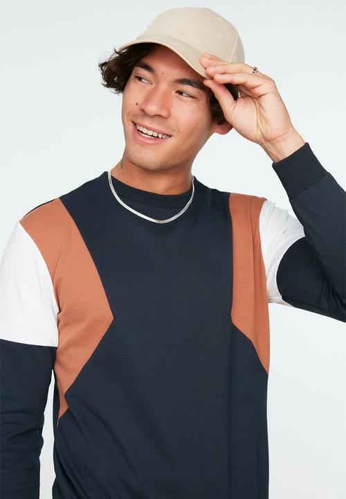 Trendyol - Pete colour block regular fit sweater - navy