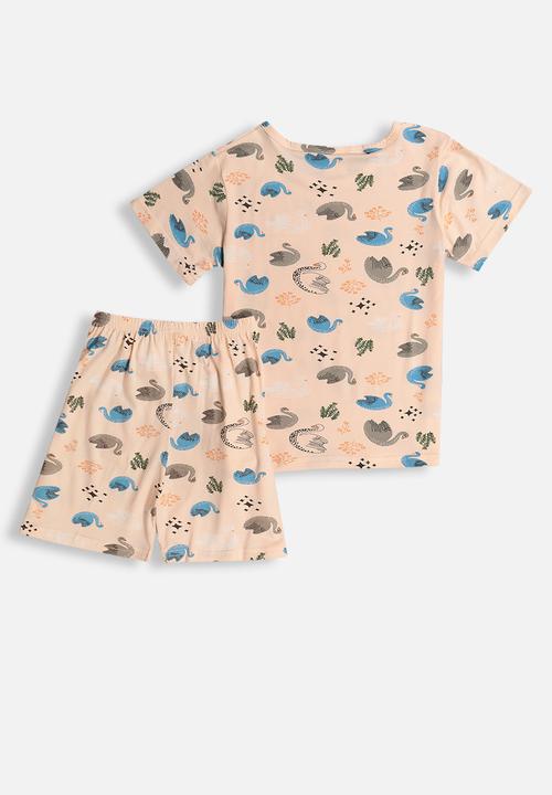 Pop Candy - Girls printed tee & shorts pj set - pink