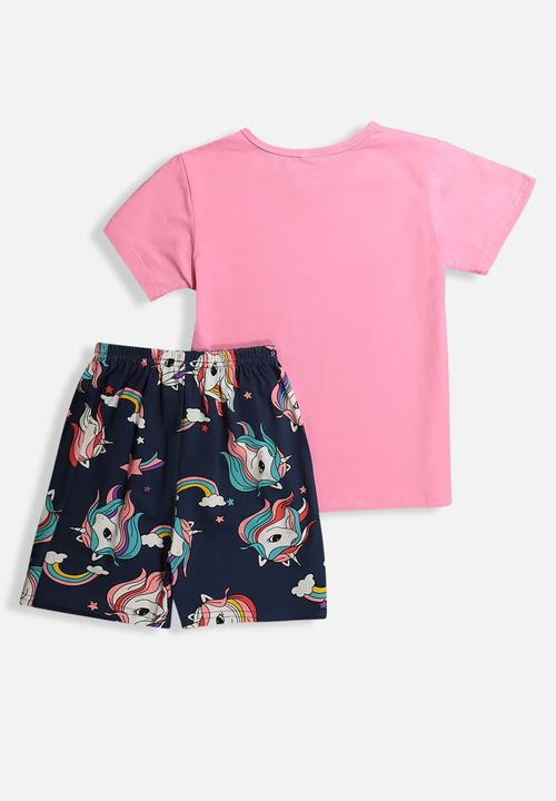 Pop Candy - Unicorn pj set - pink/navy