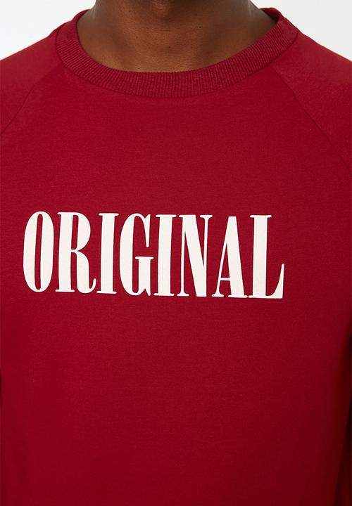 Trendyol - Original printed regular fit sweater - red