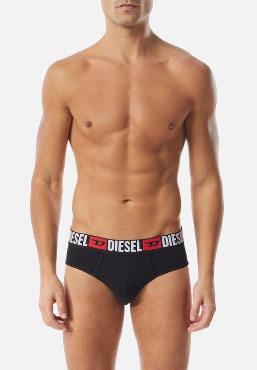 Diesel  - Umbr-andre three pack briefs - black, grey & white