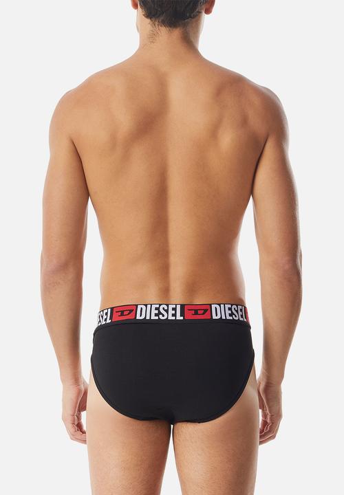 Diesel  - Umbr-andre three pack briefs - black, grey & white