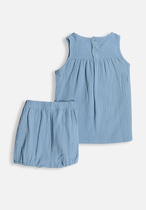 Pop Candy - Sleeveless top & shorts set - blue