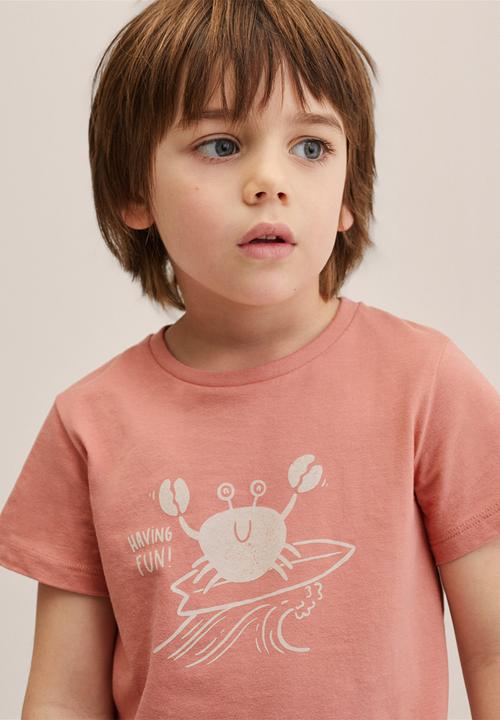 MANGO - T-shirt water - burnt orange