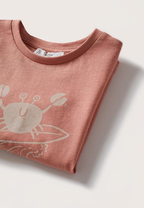 MANGO - T-shirt water - burnt orange