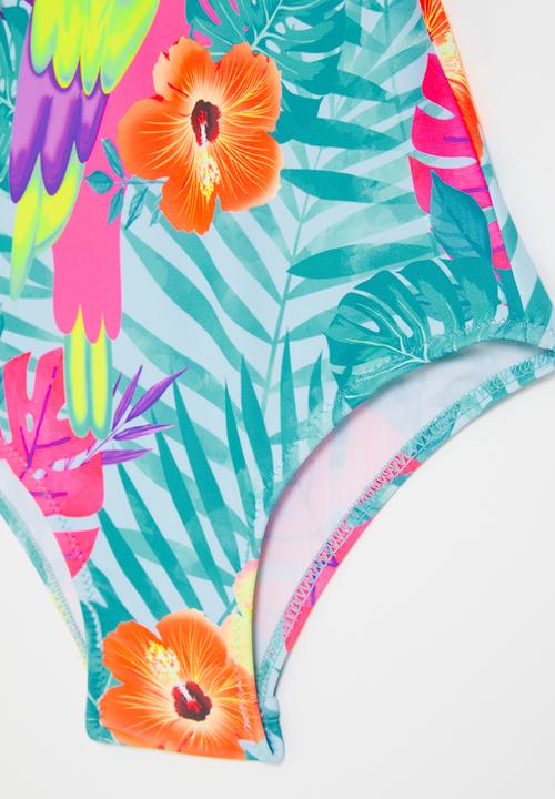 Pop Candy - Girls parrot bikini - blue & pink