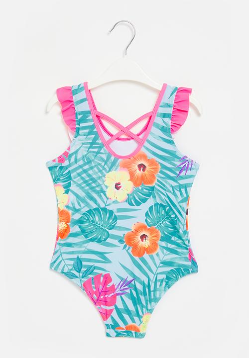 Pop Candy - Girls parrot bikini - blue & pink
