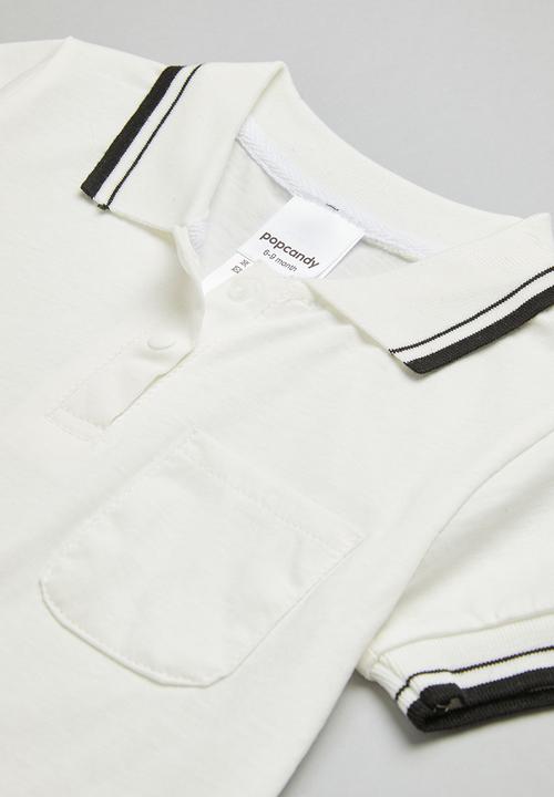 Pop Candy - Boys golf babygrow - white