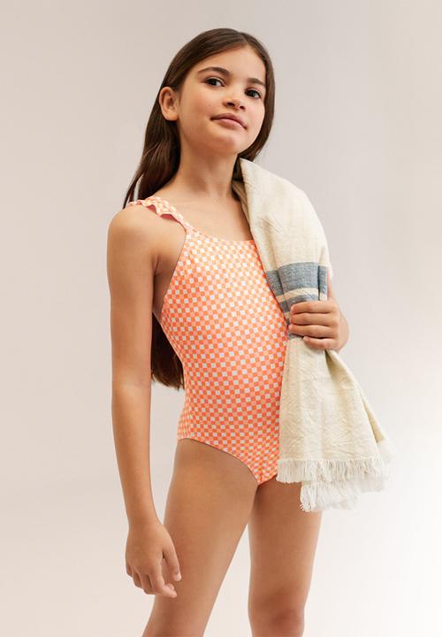 MANGO - Swimsuit checks - orange