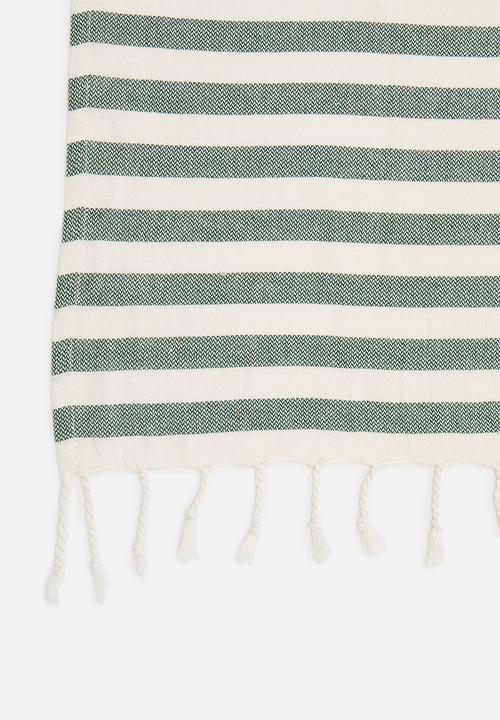 H&S - Striped hammam towel - green