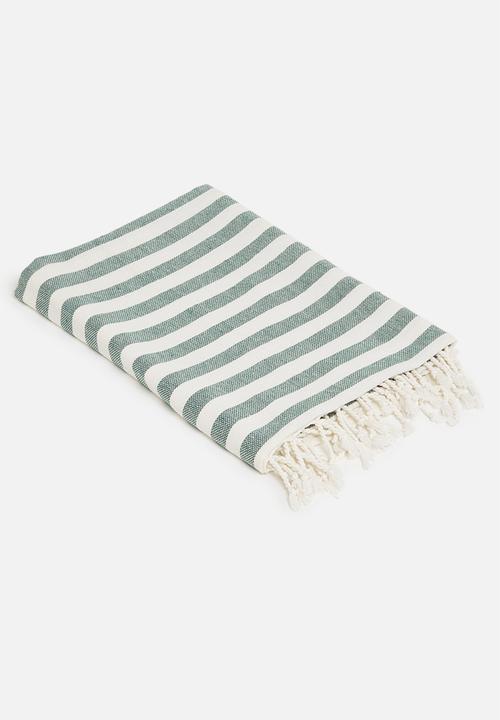 H&S - Striped hammam towel - green