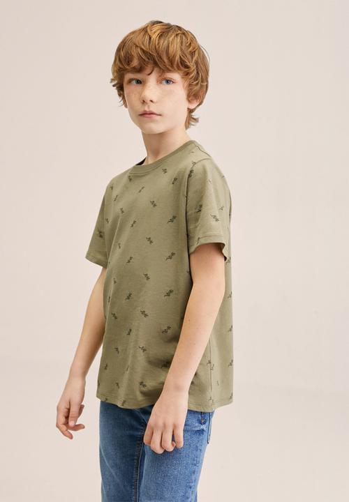 MANGO - T-shirt stamp2 - khaki