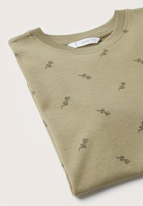 MANGO - T-shirt stamp2 - khaki
