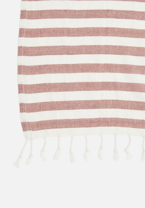 H&S - Striped hammam towel - red