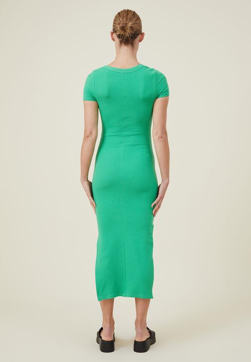Cotton On - Rib short sleeve dress - garden green
