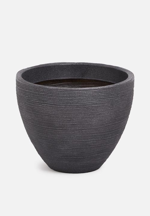 H&S - Ripple planter pot-black