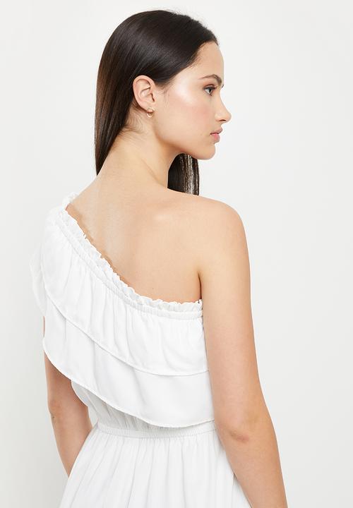 ONLY - Ninna one shoulder short dress - white