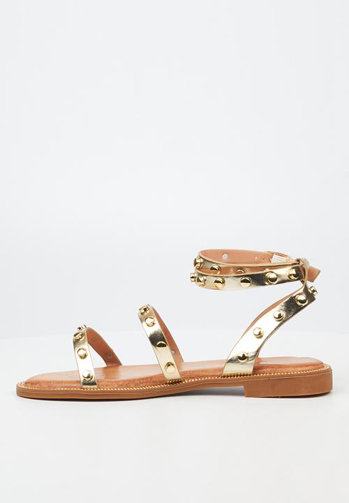 Miss Black - Murano8 ankle tie sandal - gold