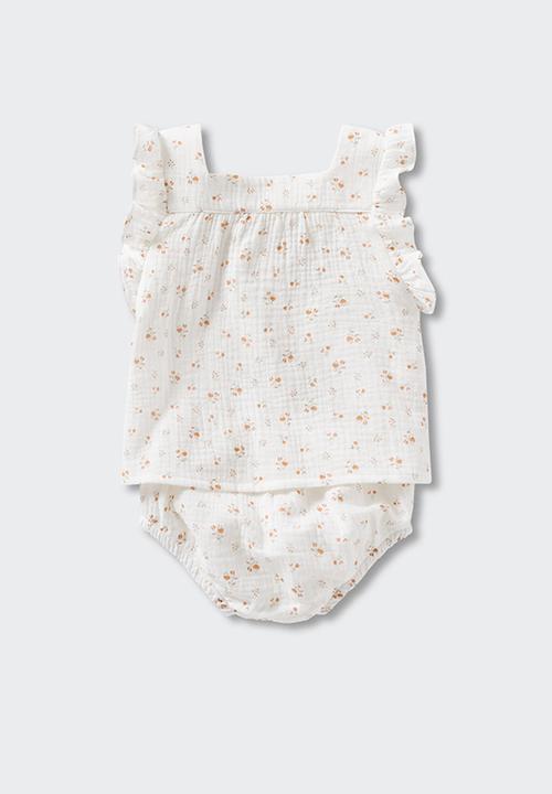 MANGO - Printed blouse set - white