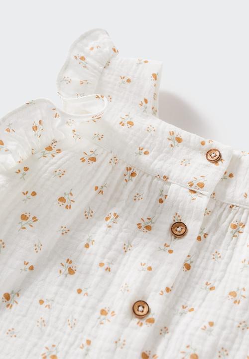 MANGO - Printed blouse set - white