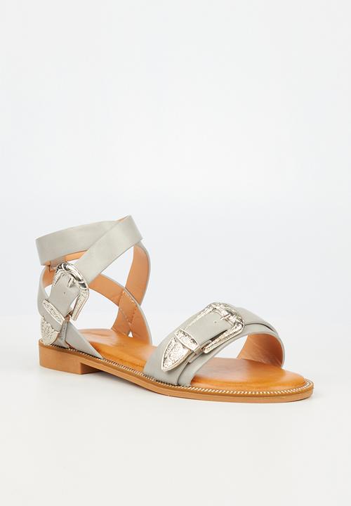 Miss Black - Murano9 ankle tie sandal - grey