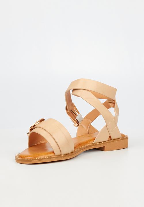 Miss Black - Murano9 ankle tie sandal - nude