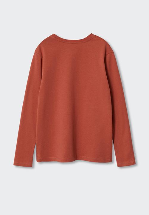MANGO - T-shirt spencer - burnt orange