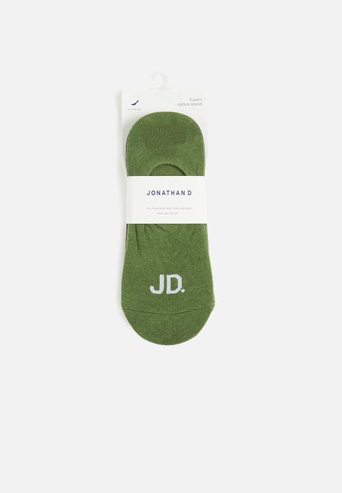 Jonathan D - Men's 3 pack branded secret sox - grey, green & rust