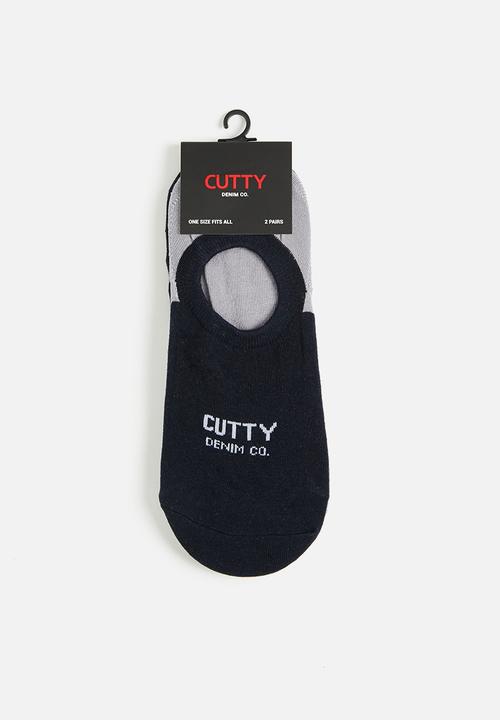 Cutty - Mens secret sock 2-pack - black & grey