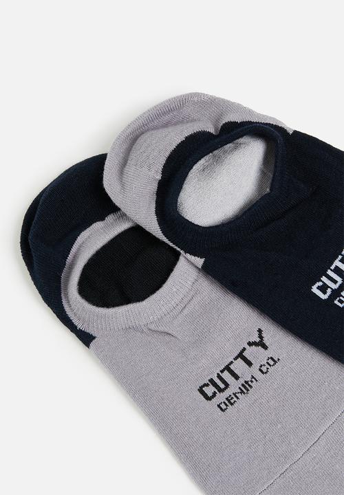 Cutty - Mens secret sock 2-pack - black & grey