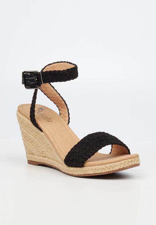 Butterfly Feet - Ava 1 espadrille wedge heel - black