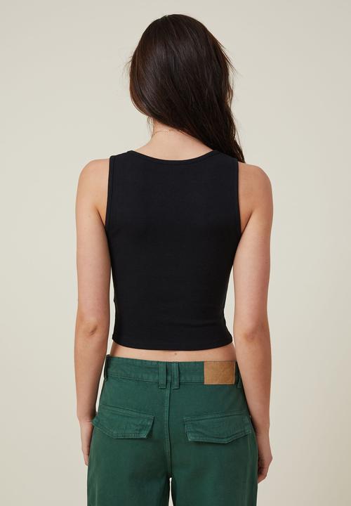 Cotton On - Alana v neck tank - black