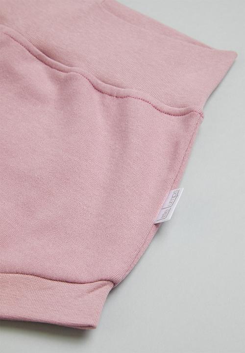 Little Lumps - Frilled top & shorts set - dusty pink & white