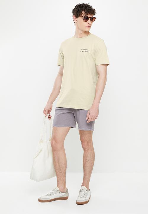Cotton On - Tbar text T-shirt - pale sand/sometimes in new york