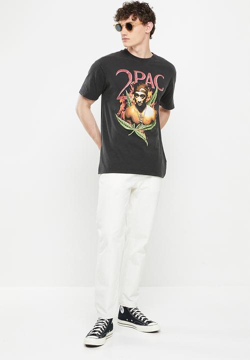 Cotton On - Special edition T-shirt - lcn bra washed black/tupac smoke