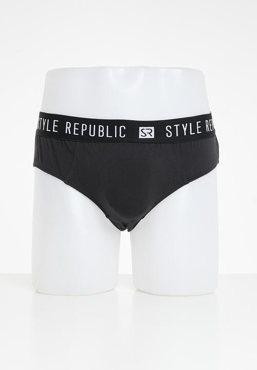 STYLE REPUBLIC - 3 Pack knit brief - black