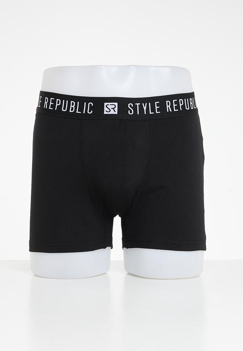 STYLE REPUBLIC - 3 Pack knit boxer brief - black
