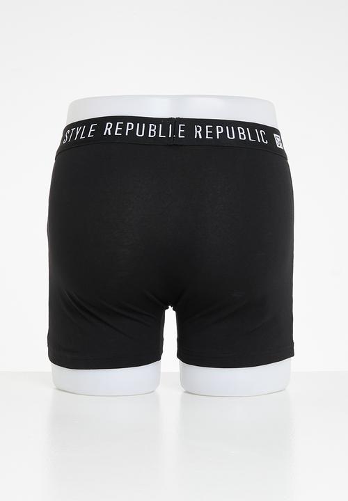 STYLE REPUBLIC - 3 Pack knit boxer brief - black