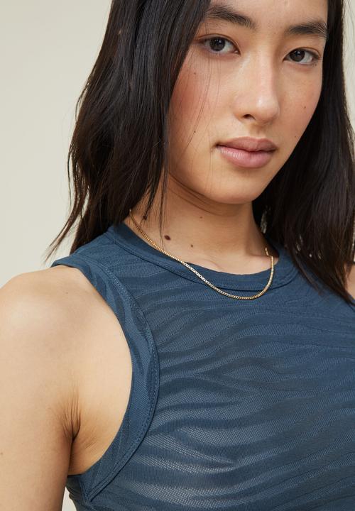 Cotton On - Deon hanky hem tank - deep sea green