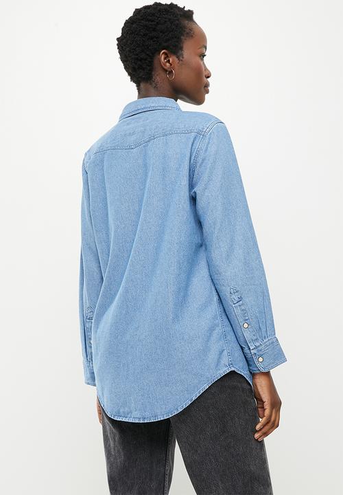 Superdry. - Denim classic western shirt  - blue