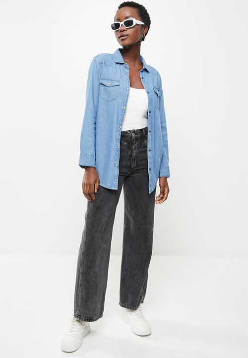 Superdry. - Denim classic western shirt  - blue