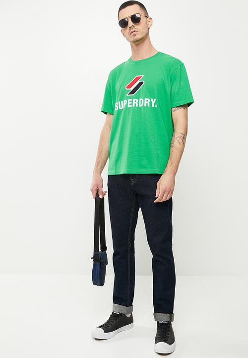 Superdry. - Code sl stacked apq tee - bright green