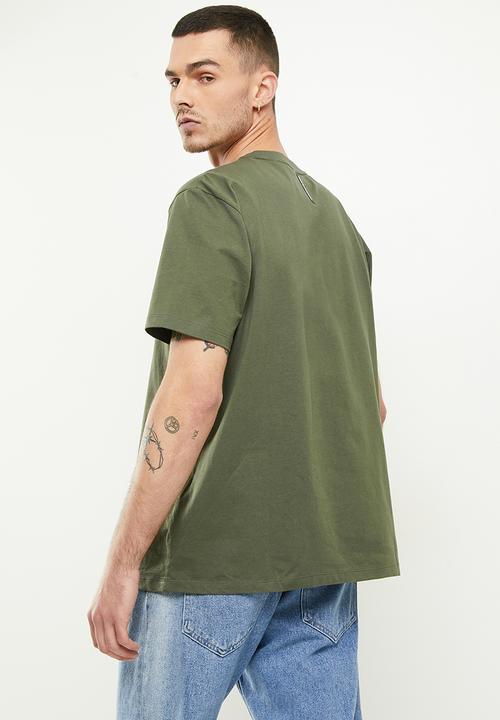Superdry. - Code tech loose T-shirt - dark moss