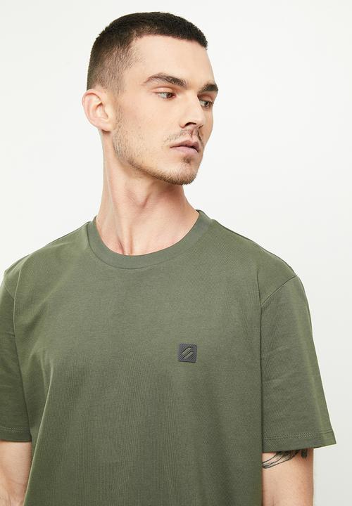 Superdry. - Code tech loose T-shirt - dark moss