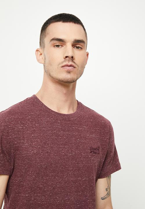 Superdry. - Vintage logo emb tee - burgundy heather
